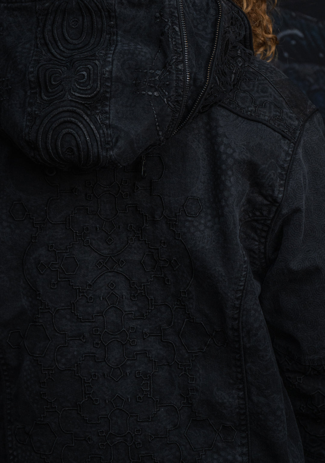 Jacket Men / Denim Stretchy Laser Print Digital Embroidery Stonewashed - DRAGONS IKARO